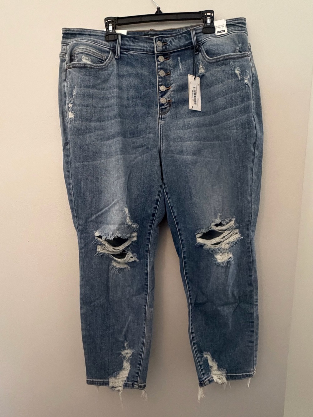 Judy Blue Boyfriend fit Distressed Women's Jeans - Sz 22